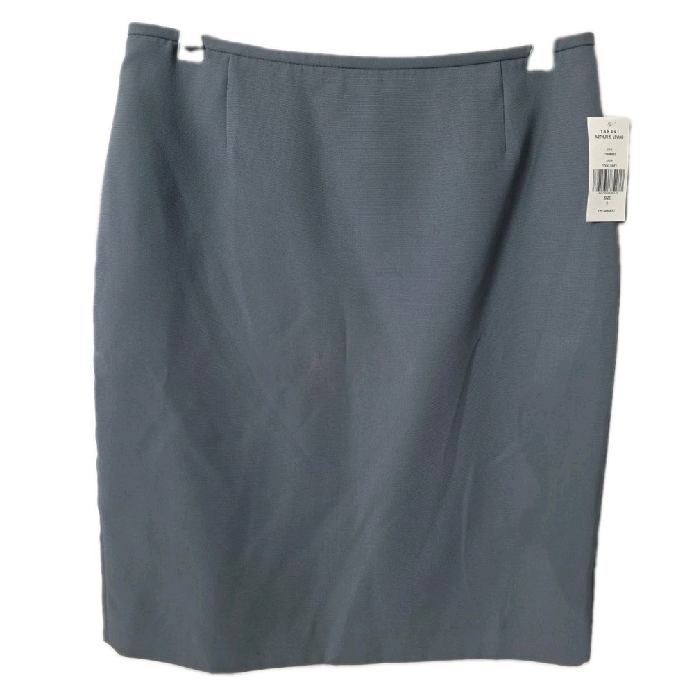 Tahari Arthur S. Levine Cool Grey Skirt Only Womens Size 8 NWT